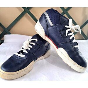 Reebok Boys 13 Blue Leather Low Cut Sneakers Lace Up